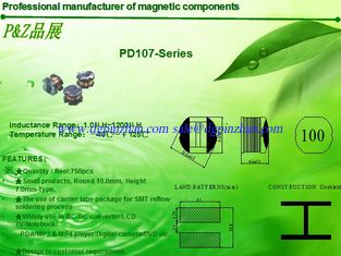 Китай PD107 Series 1.0μH~1200μH SMD Unshield Power Inductors Round Size поставщик