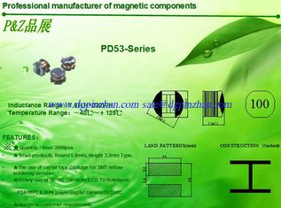 Китай PD53 Series 1.0μH~330μH SMD Unshield Power Inductors Round Size поставщик